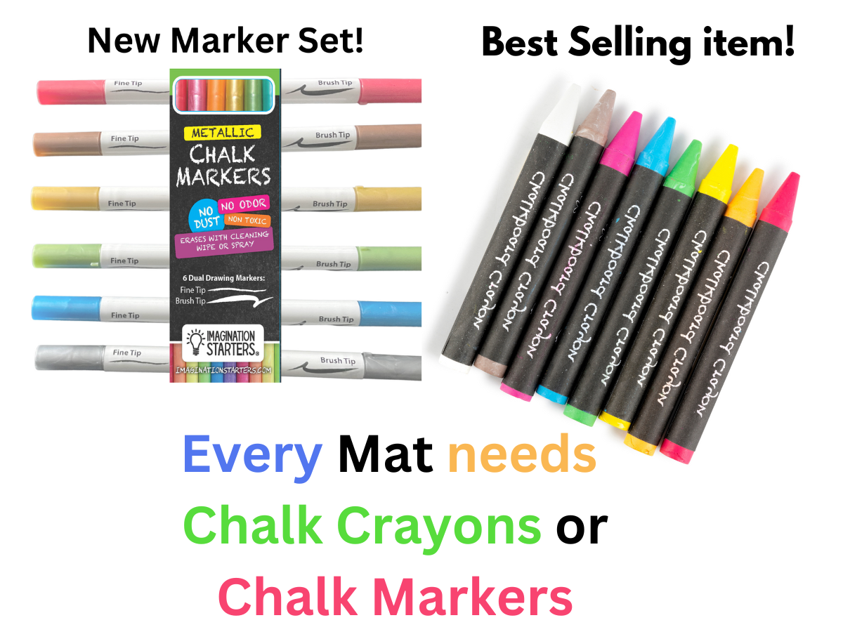 Imagination Starters - Dual Tip Metallic Chalk Markers Set of 6