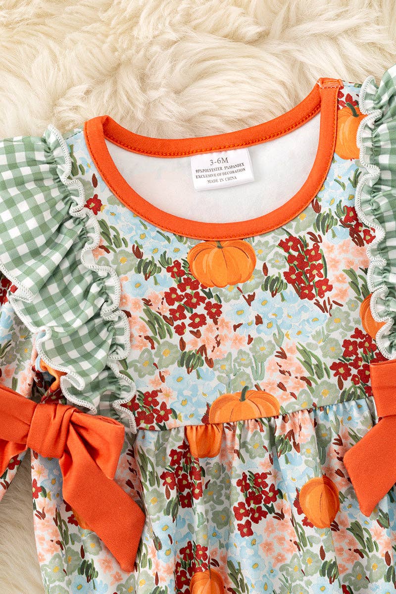 Kids Charm Online - Cute autumn flora printed bubble romper. RPG62712 AMY