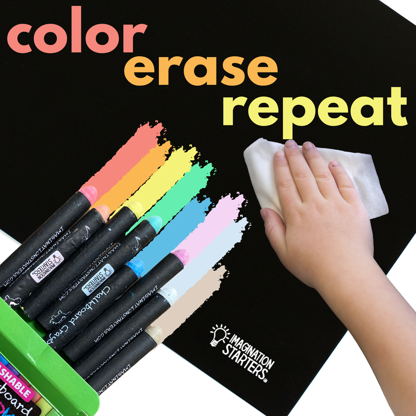 Imagination Starters - Chalkboard Bugs Coloring Placemat 12x17