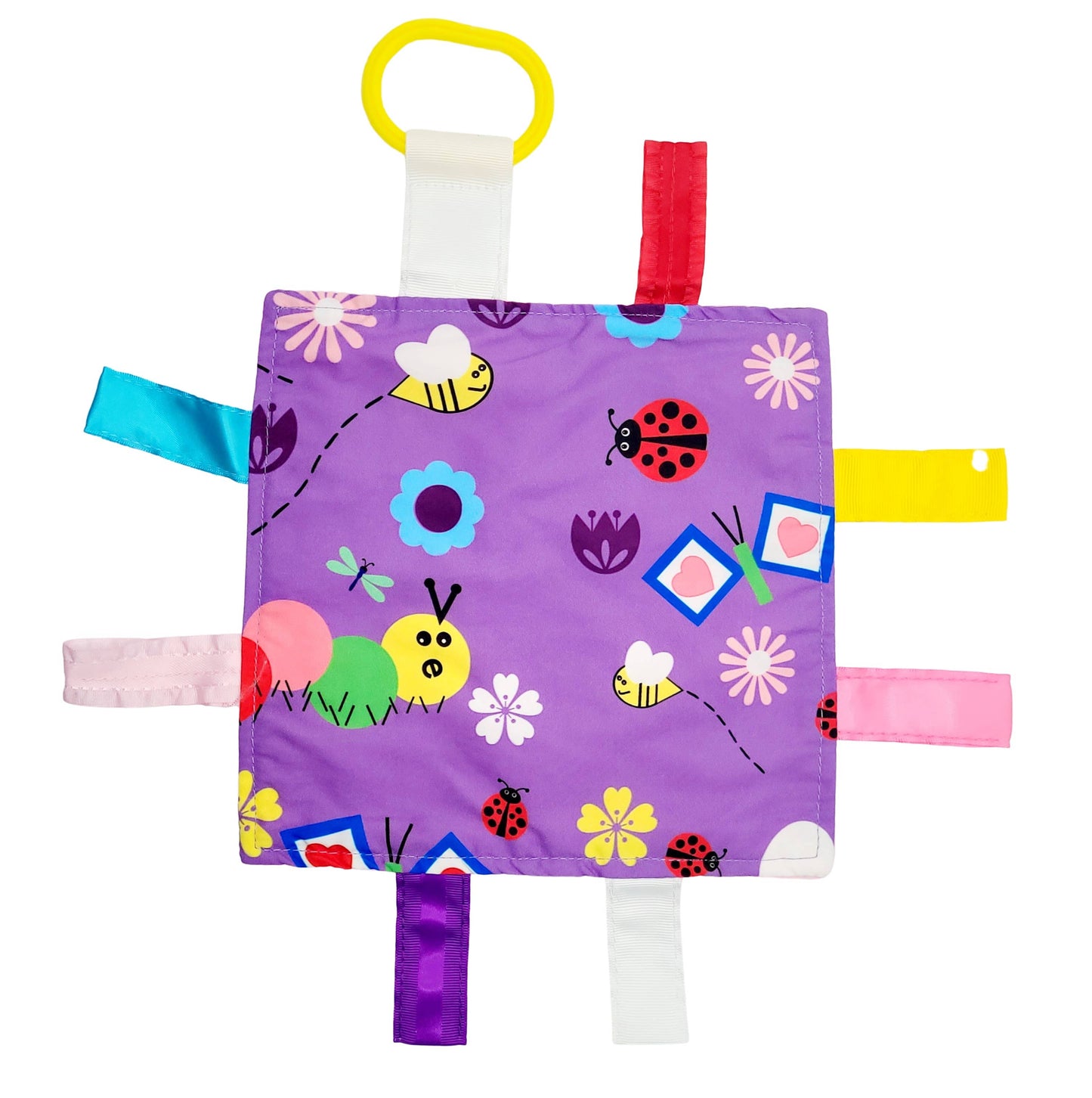 Baby Jack and Company - Garden Butterfly Bees Crinkle Tag Square Baby Toy 8"x 8"