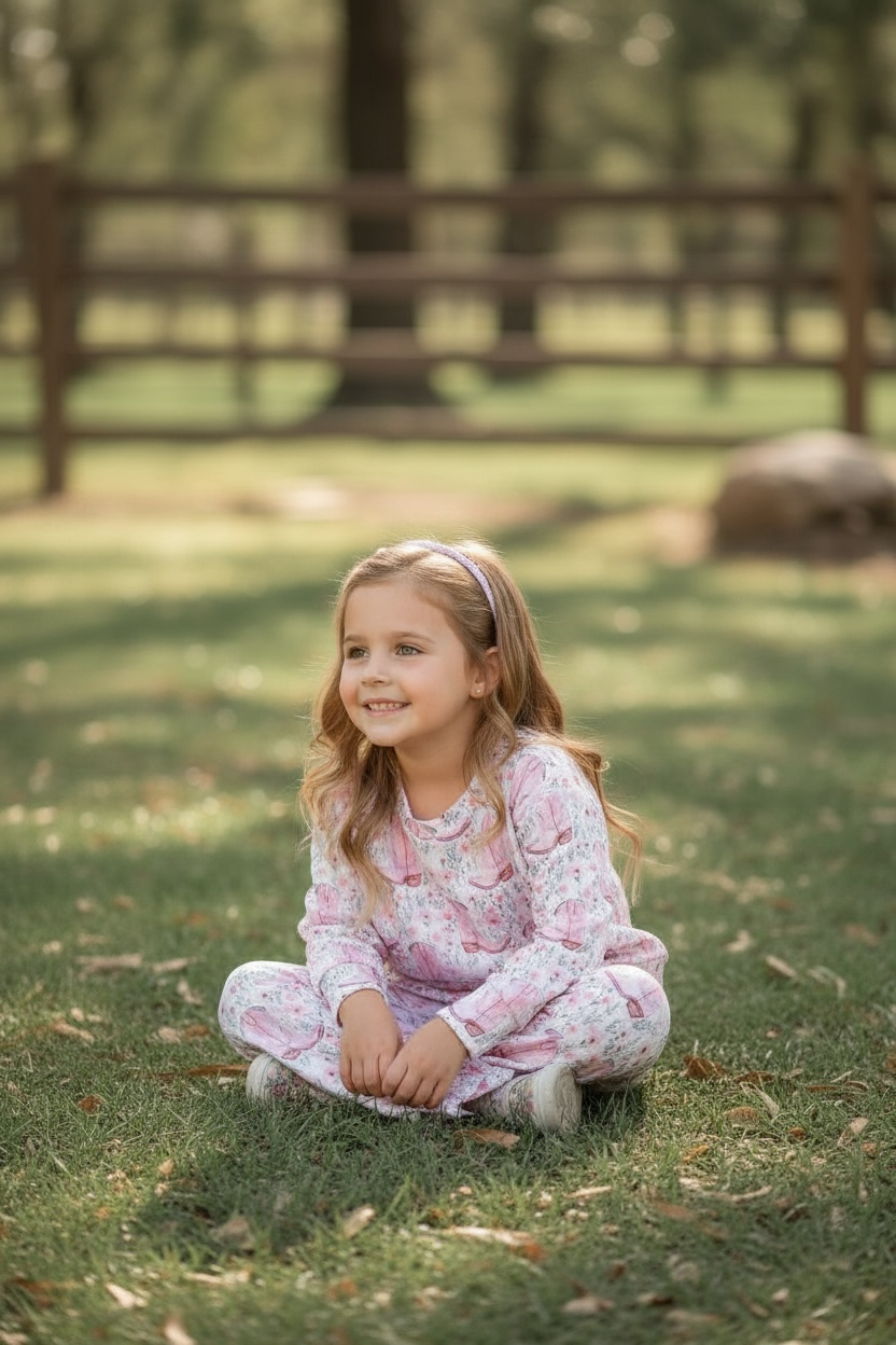 Western boot printed two piece set