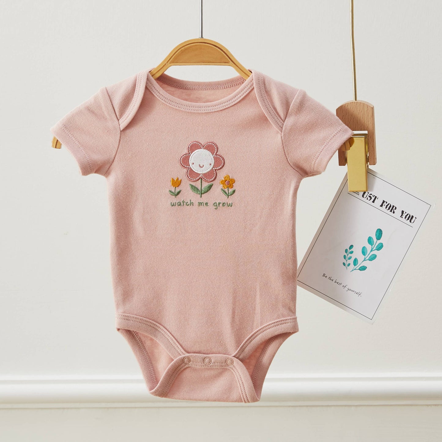 Pack of 3 Baby Girls Flower Pattern Bodysuits