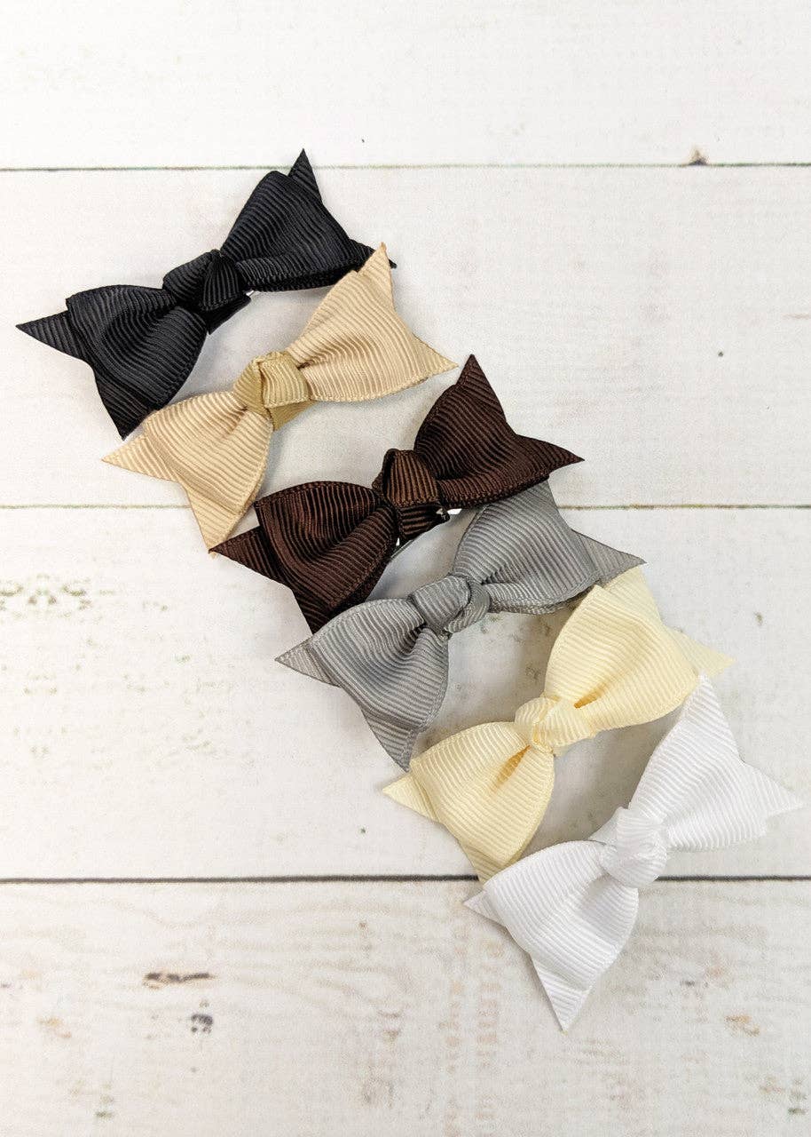 Solid Baby Bow Clippie Variety Packs - 6 Bows (4 Color Set Options!)