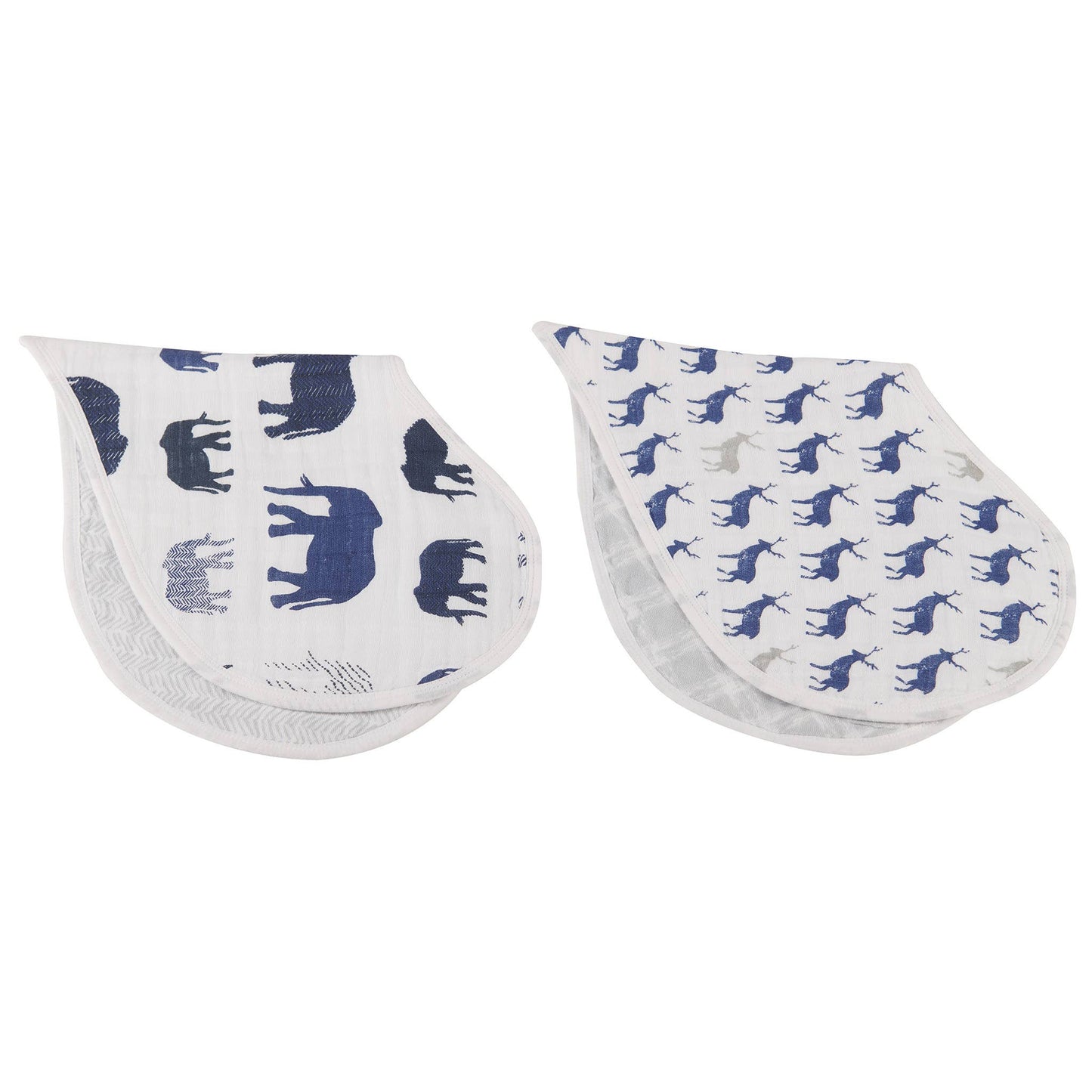 Newcastle Classics - In The Wild Elephant Burp Cloth Bibs - Set of 2