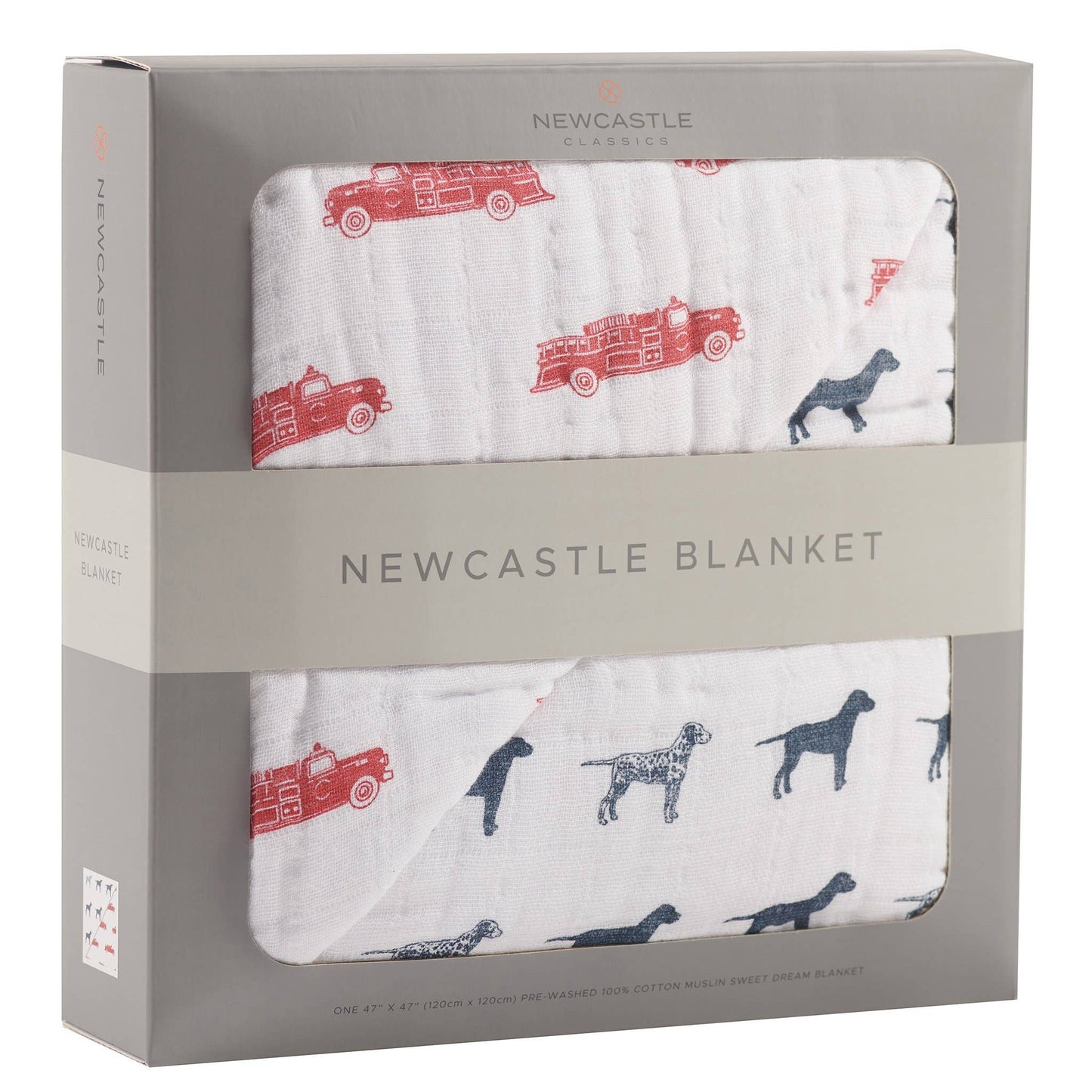 Newcastle Classics - Fire Truck and Dalmatian Newcastle Blanket; Cotton