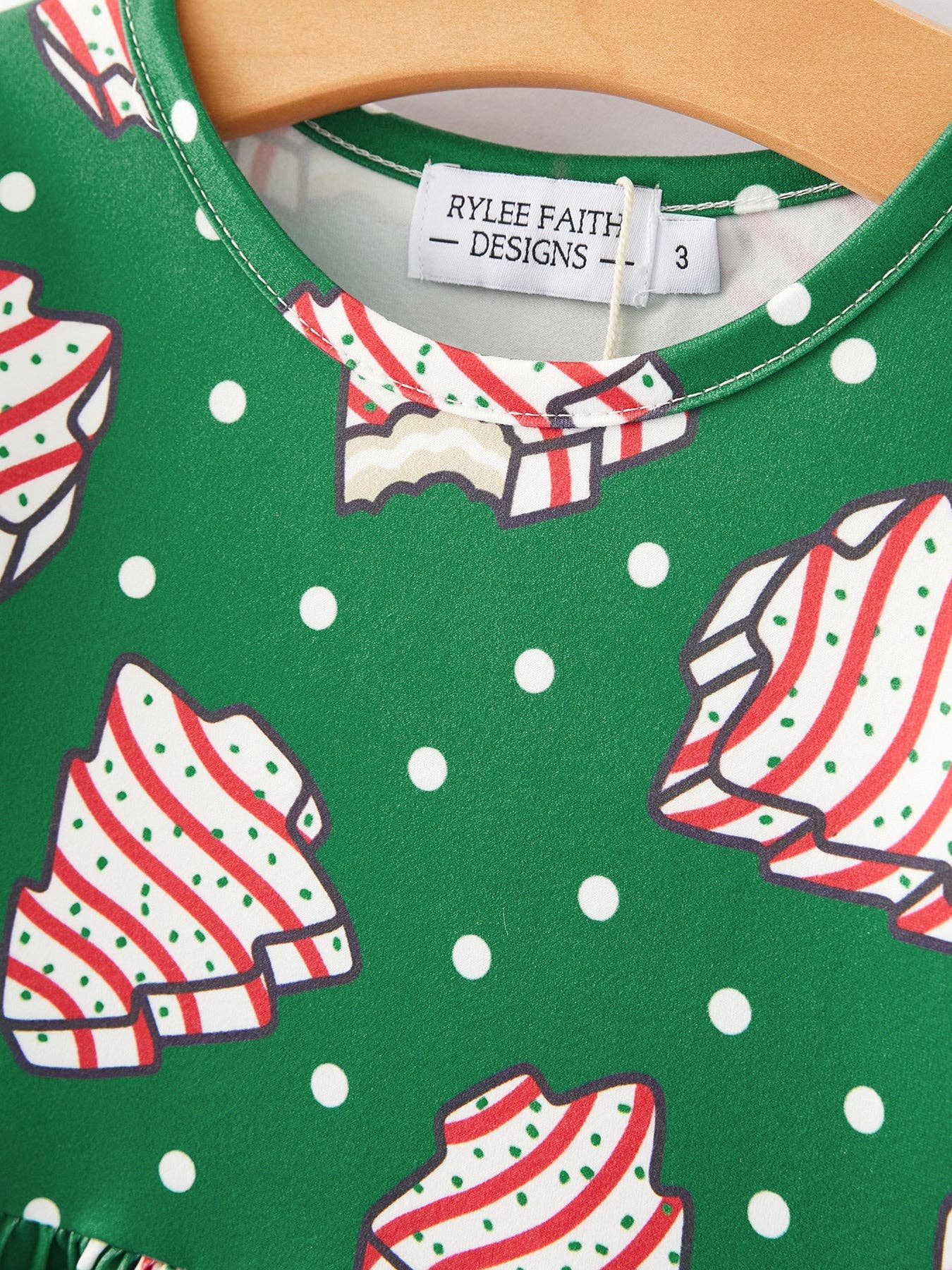 Rylee Faith Designs - Christmas Gingerbread Print Girls Dress