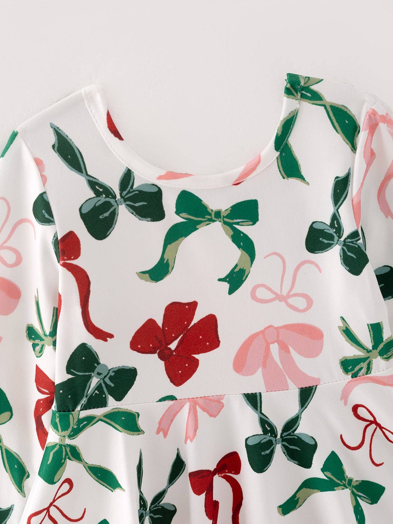 Rylee Faith Designs - Girls Christmas Bow Print Dress