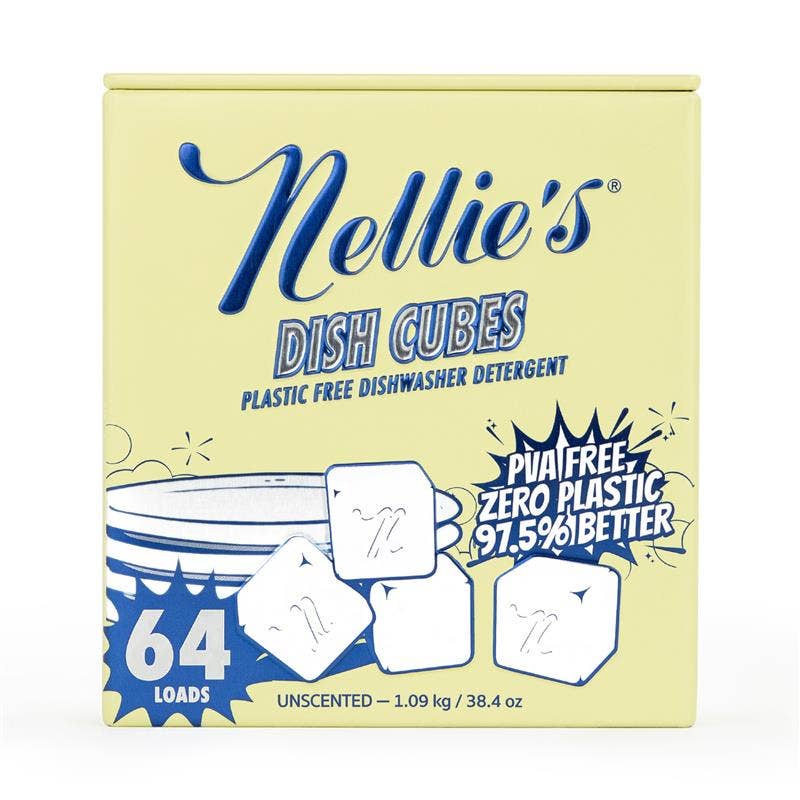 Nellie's Clean - Dish Cubes - Plastic-Free Dishwasher Tablets - 64 Load Tin