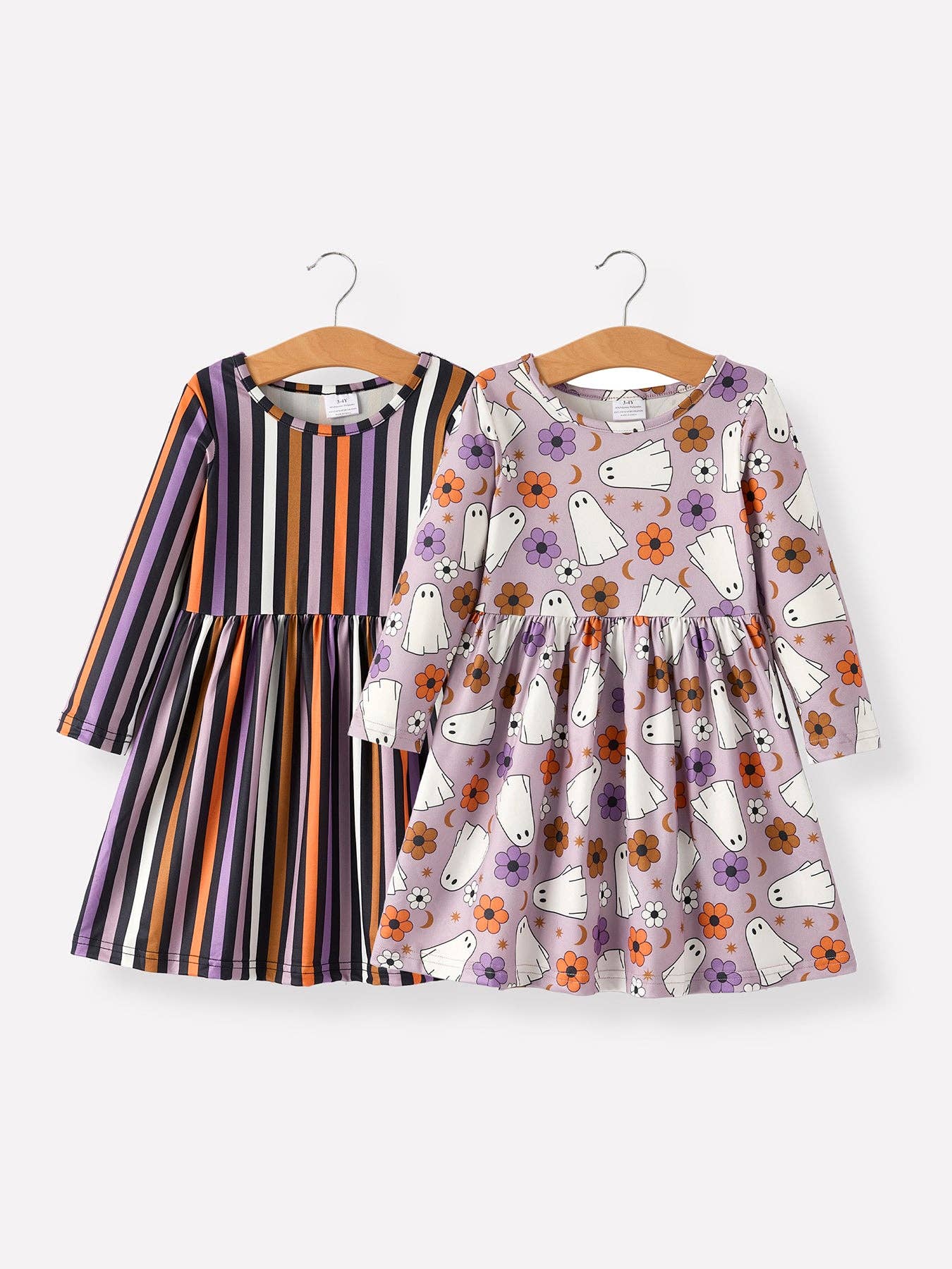 Halloween Ghost Striped Girls Dress