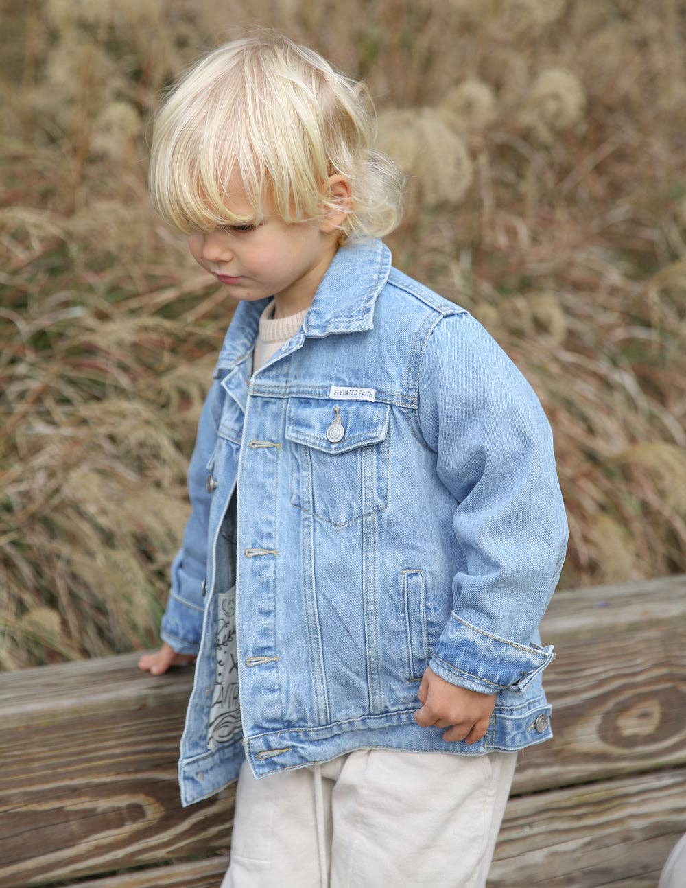 Elevated Faith - What a Friend in Jesus Kids Denim Jacket