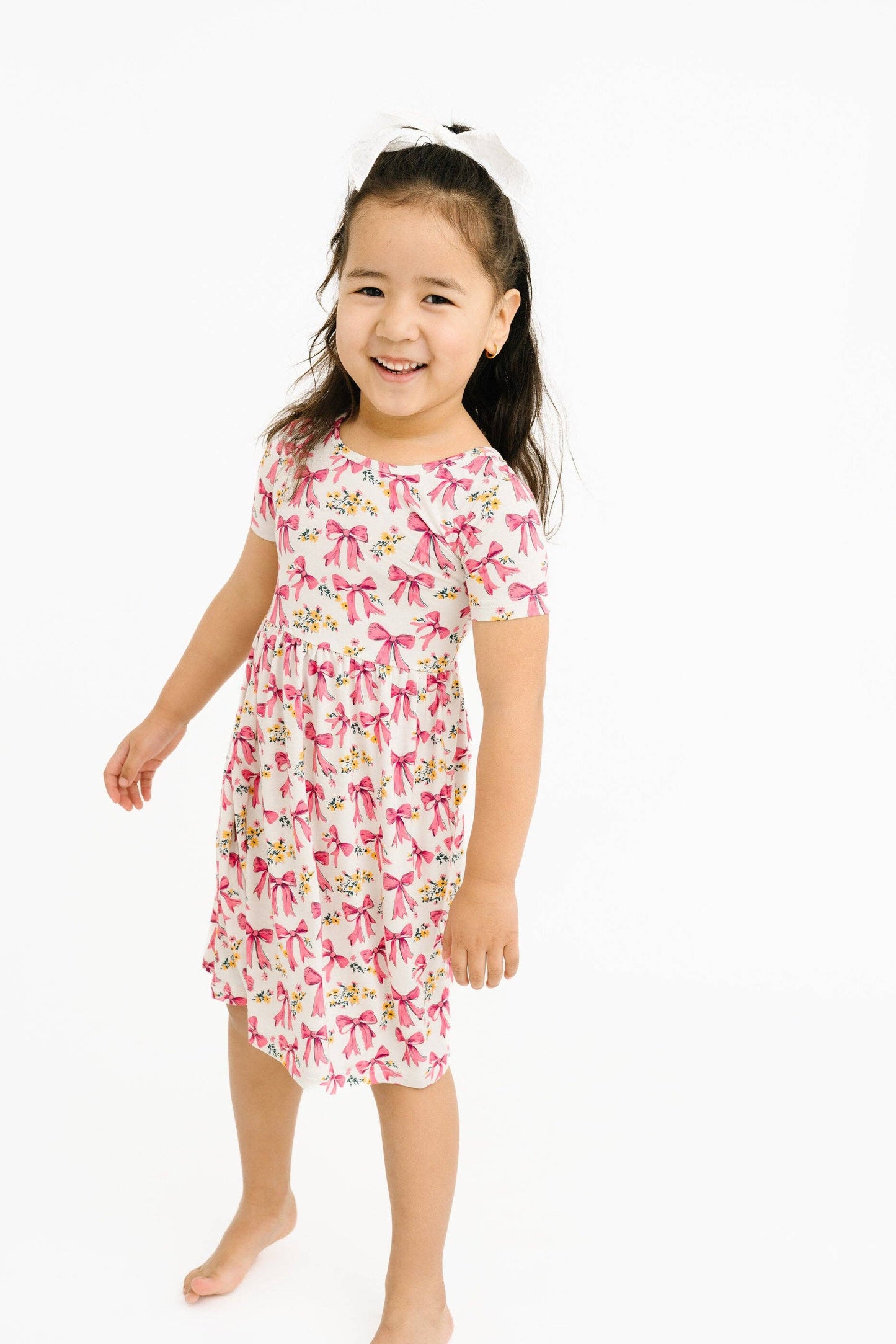 Bloom Bows Short Sleeve Bamboo Dress