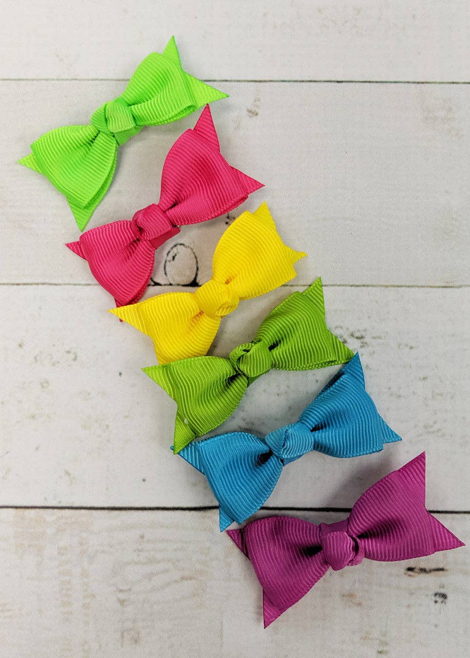 Solid Baby Bow Clippie Variety Packs - 6 Bows (4 Color Set Options!)