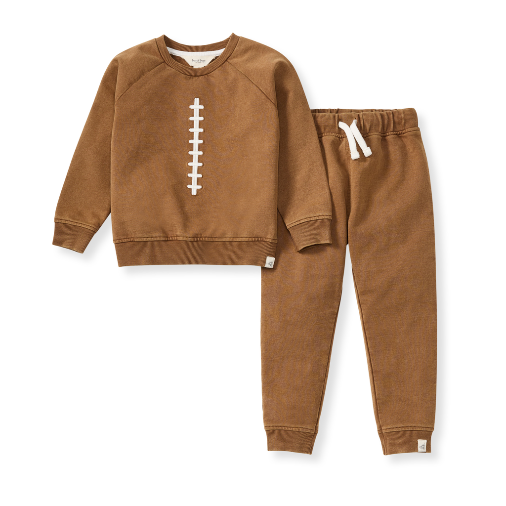 Burt's Bees Baby - Acid Wash Football Toddler Sweatshirt Set
