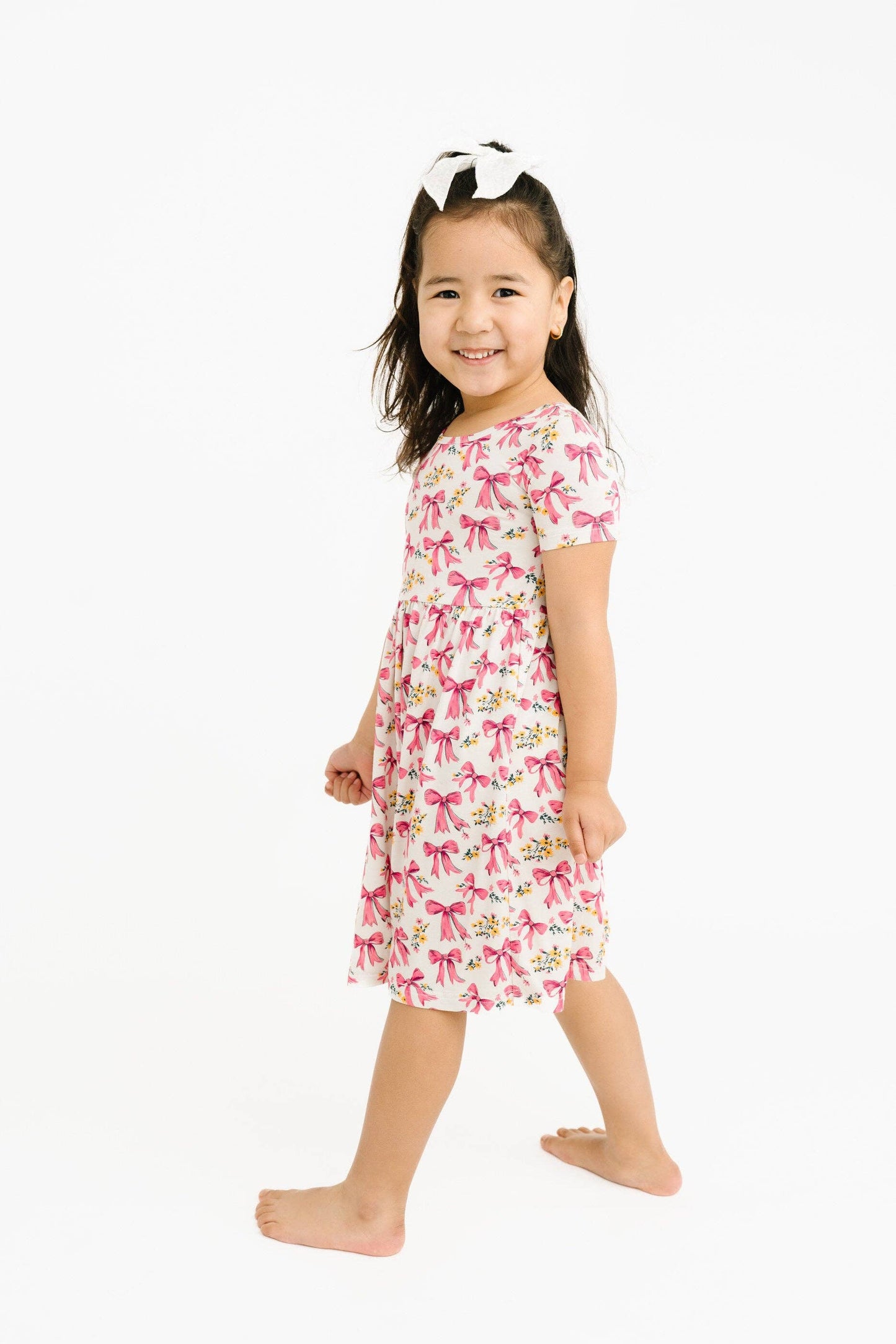 Bloom Bows Short Sleeve Bamboo Dress