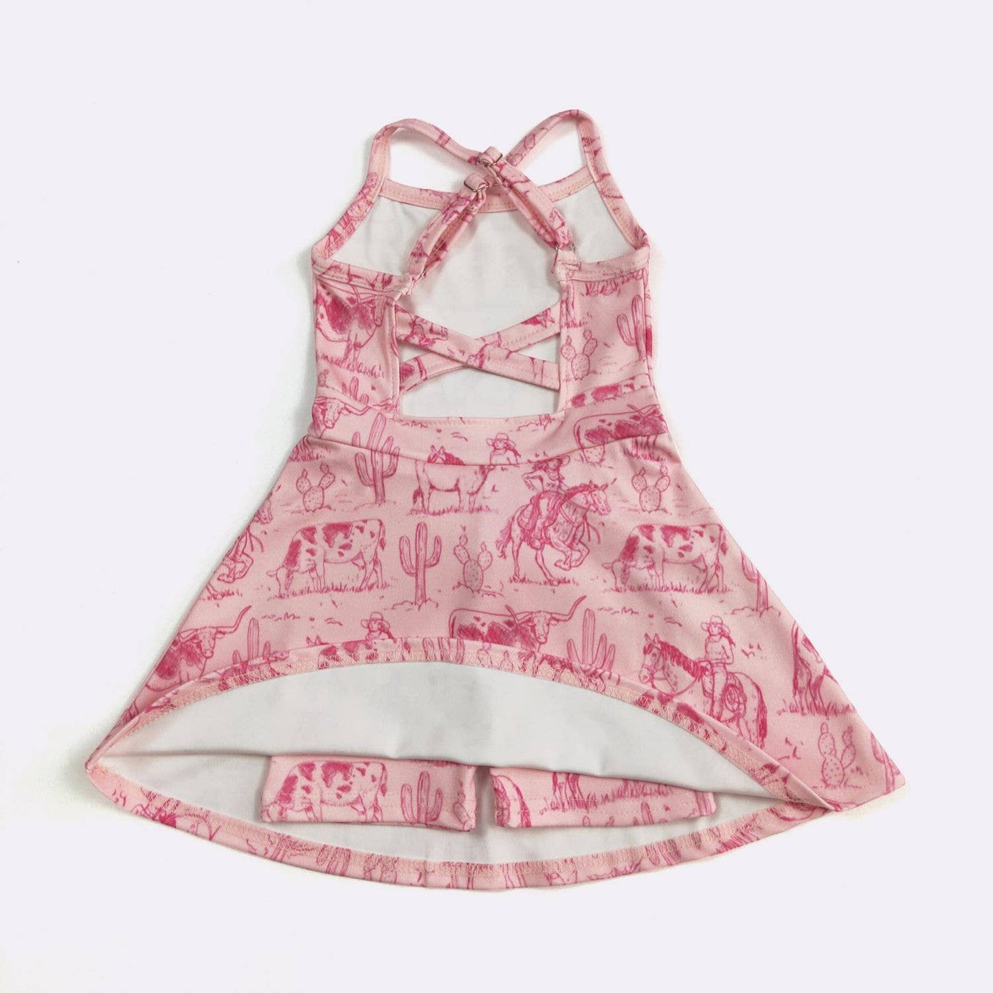 Pink Western Athletic Girls Dress