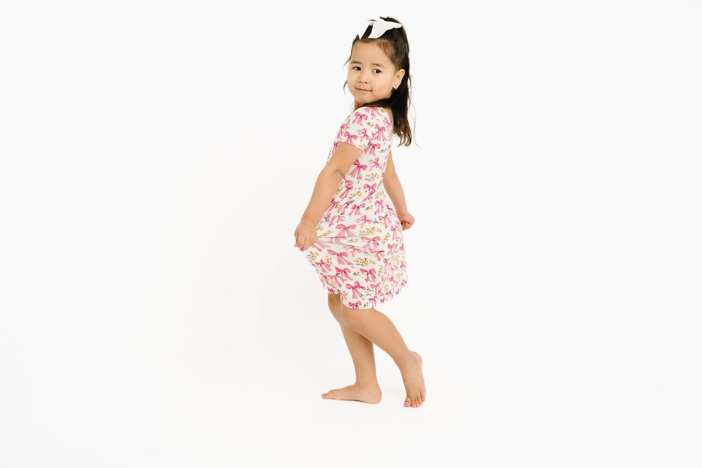 Bloom Bows Short Sleeve Bamboo Dress
