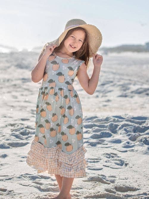 Girls Summer Ruffle Dresses - Peaches