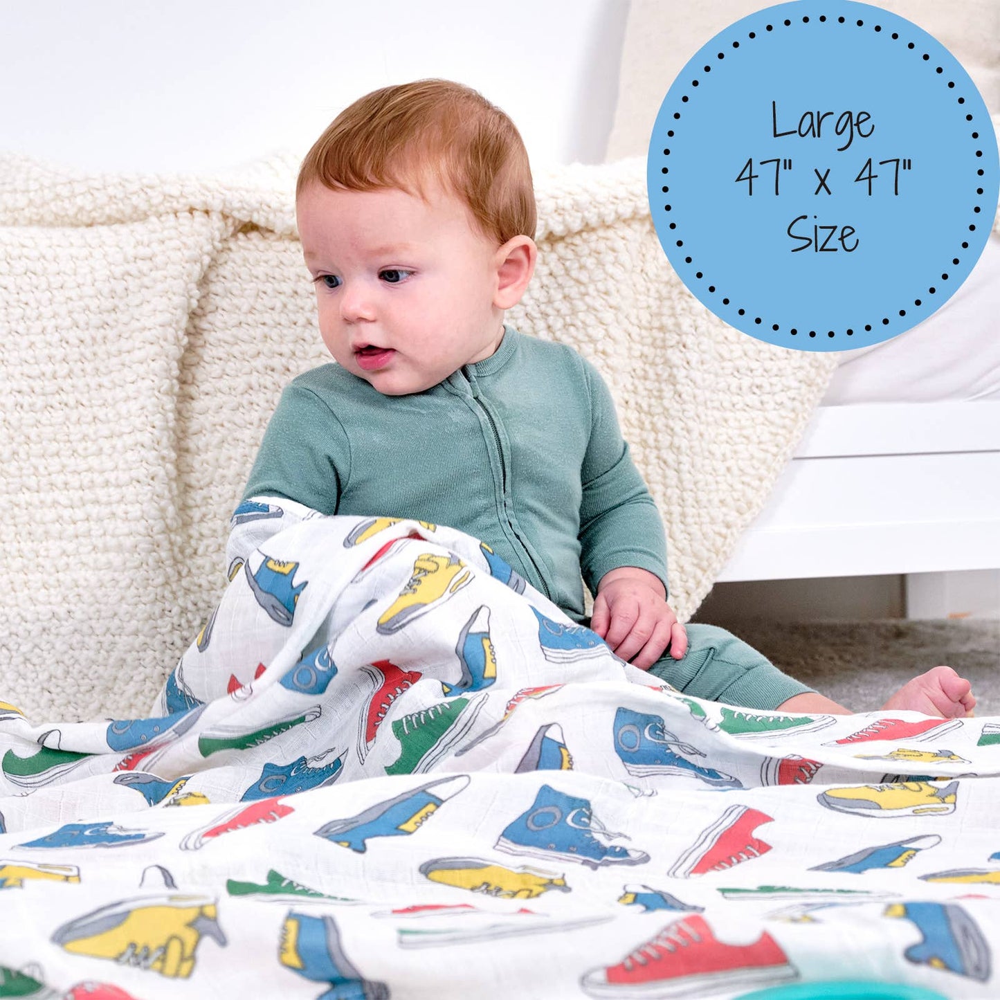 LollyBanks - Sole Mates Baby Swaddle Blanket