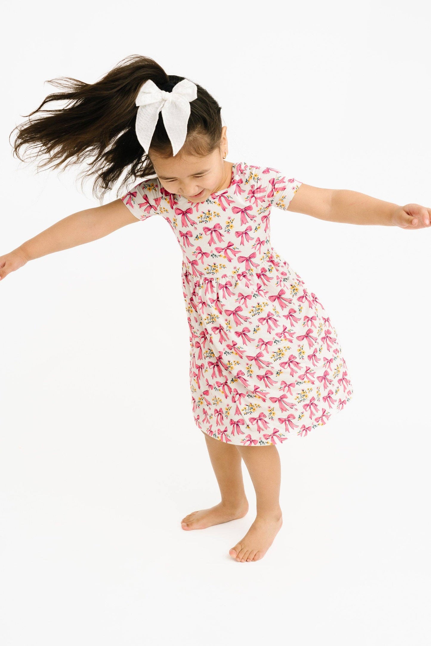 Bloom Bows Short Sleeve Bamboo Dress