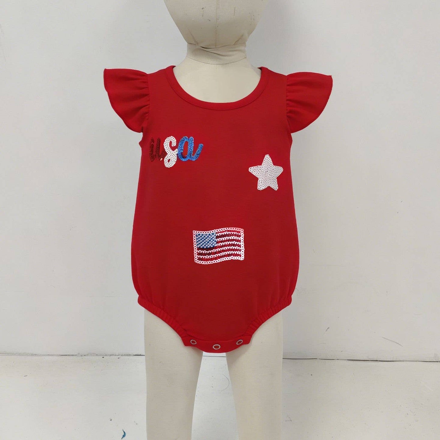 Clover Cottage - Sparkle USA Sequin Baby Romper
