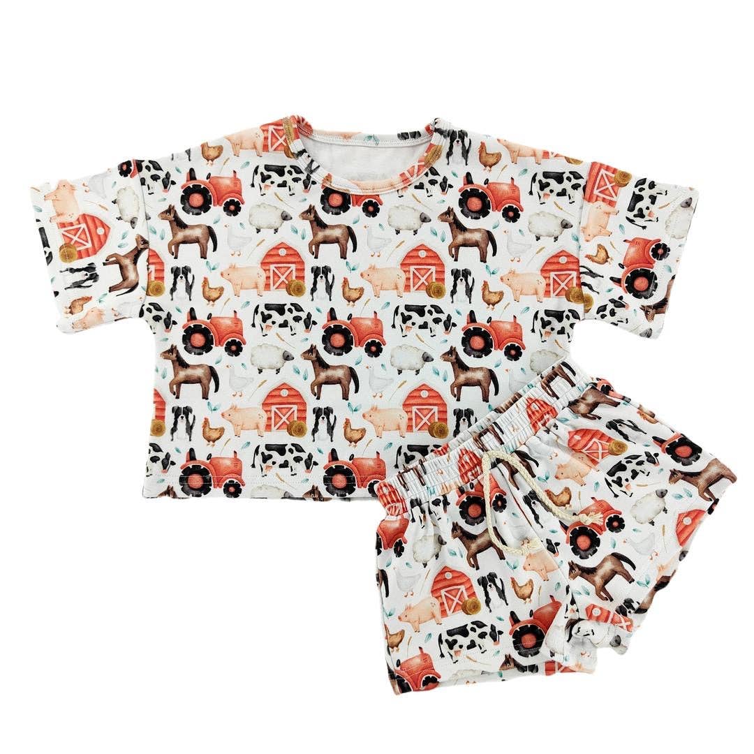 Little One Shop - Little Red Barnyard Slouchy Set