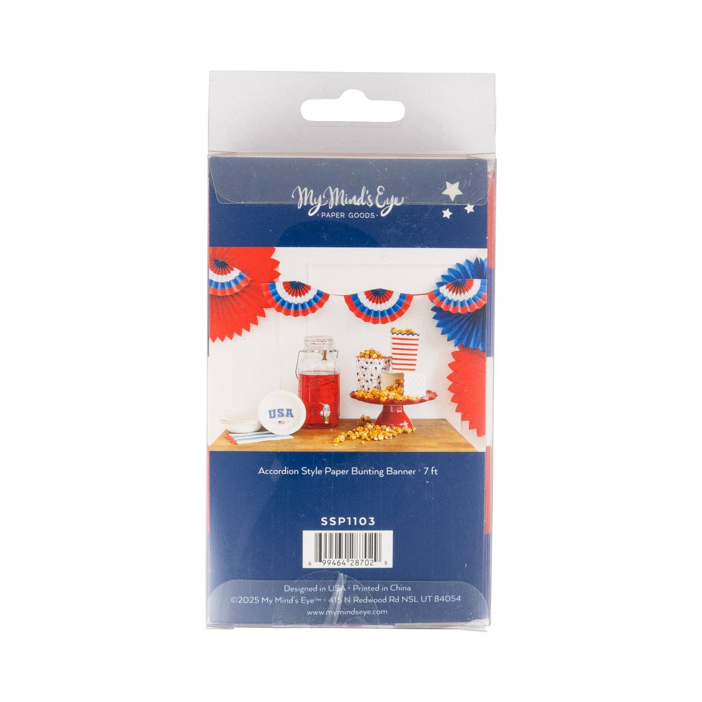 Red White and Blue Fan Paper Bunting Banner