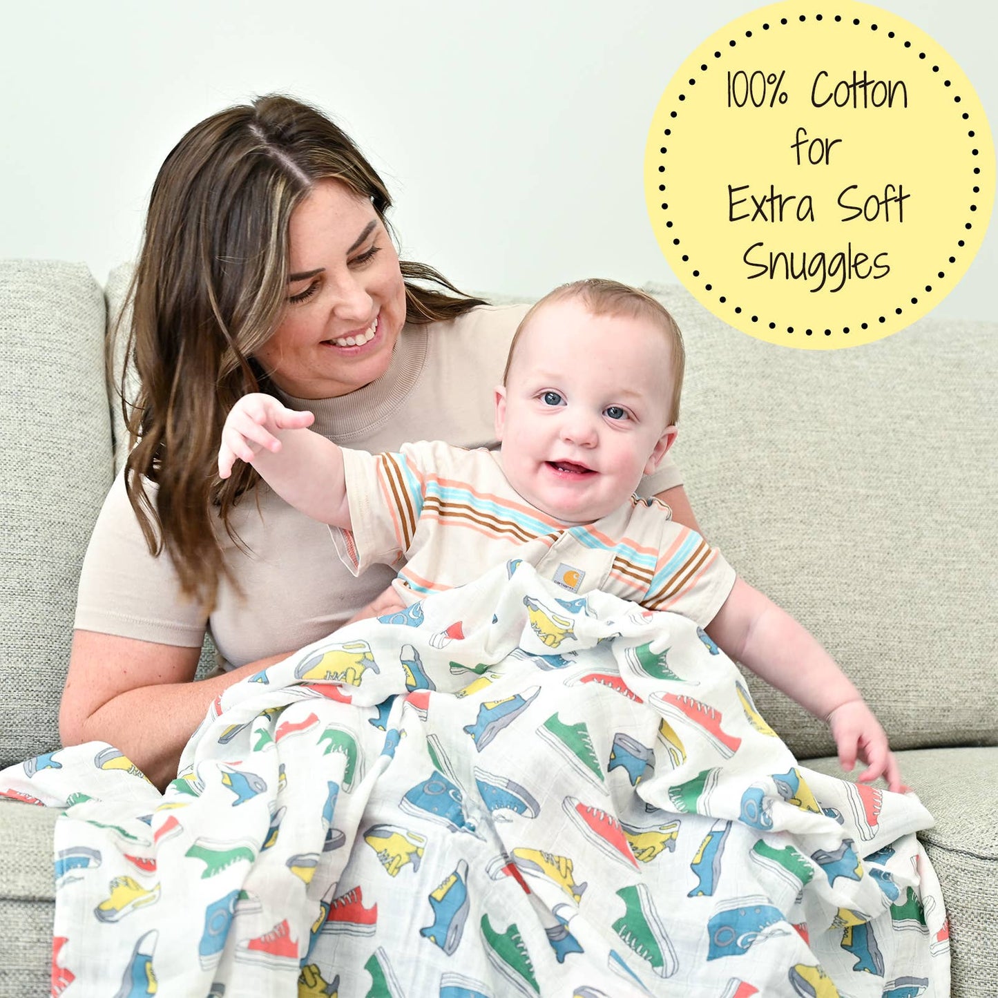 LollyBanks - Sole Mates Baby Swaddle Blanket