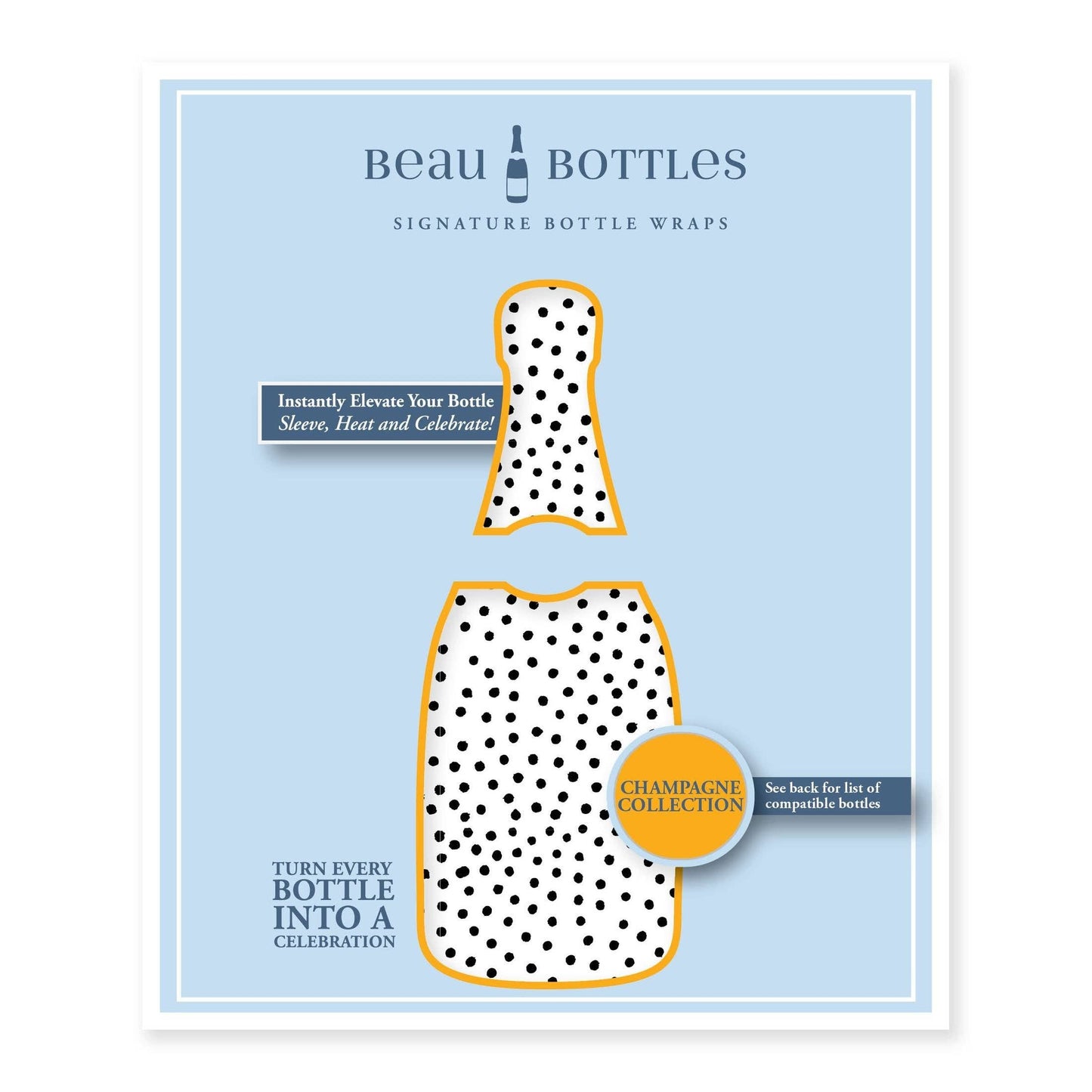 Beau Bottles - Beau Bottles Black and White Dots – Champagne Collection