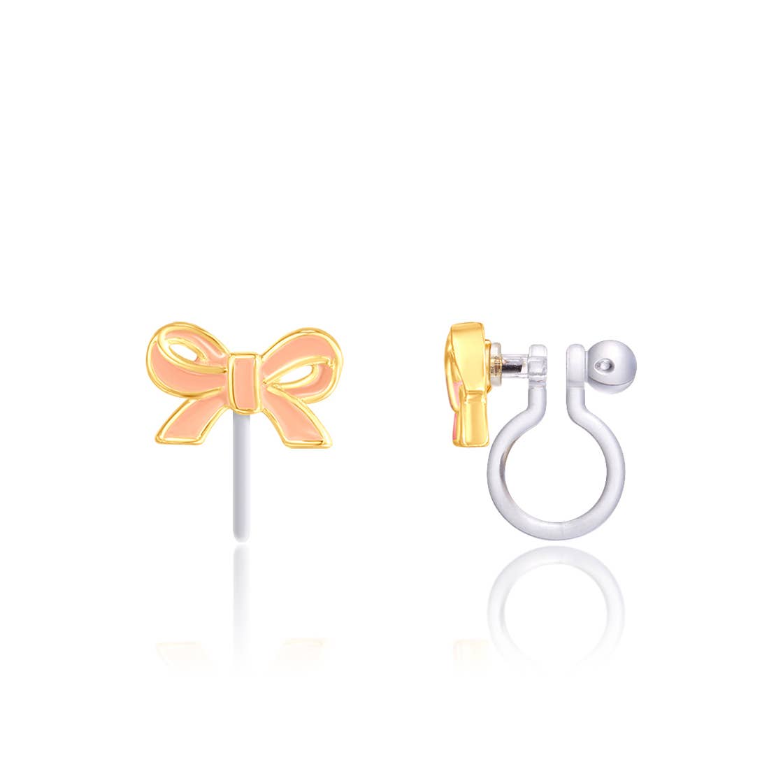 CLIP ON Cutie Earrings- Pretty Pink Bow