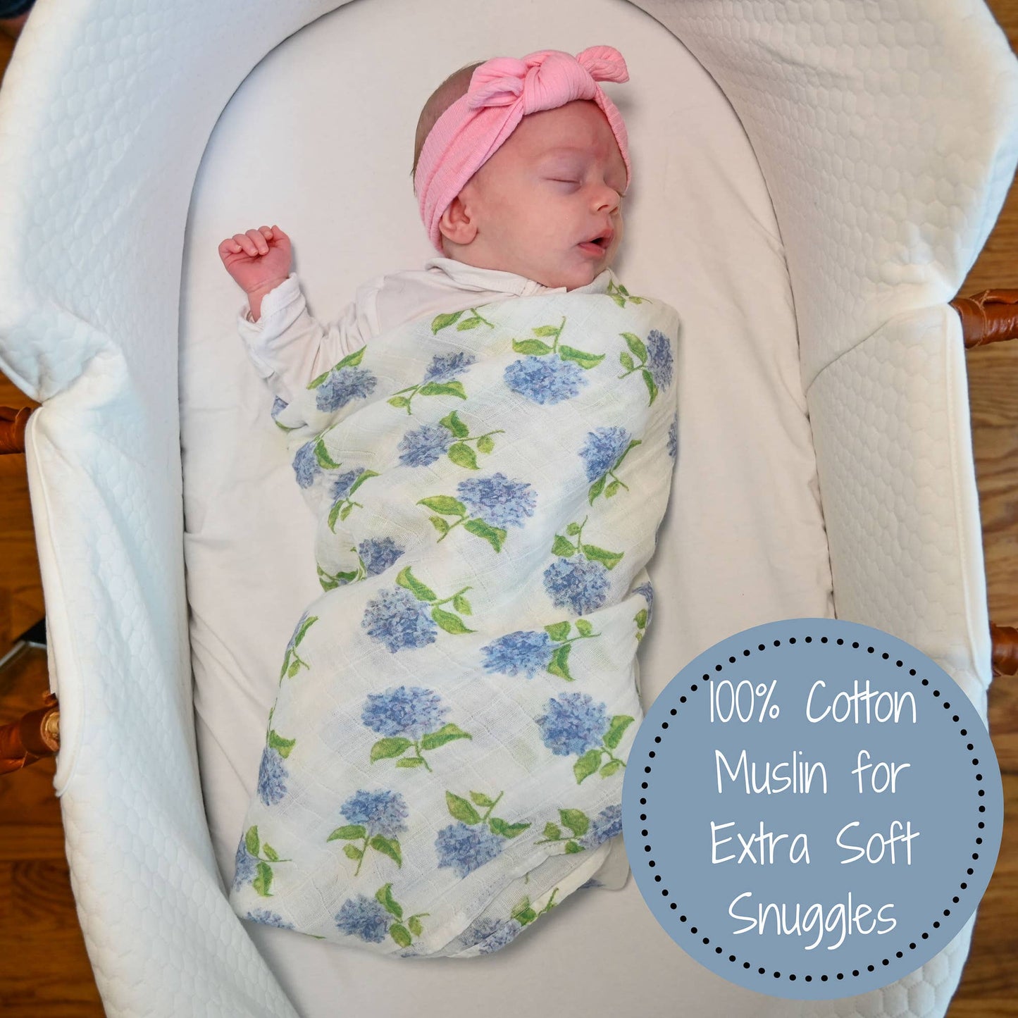 LollyBanks - You Had Me At Hydrangea Baby Swaddle Blanket