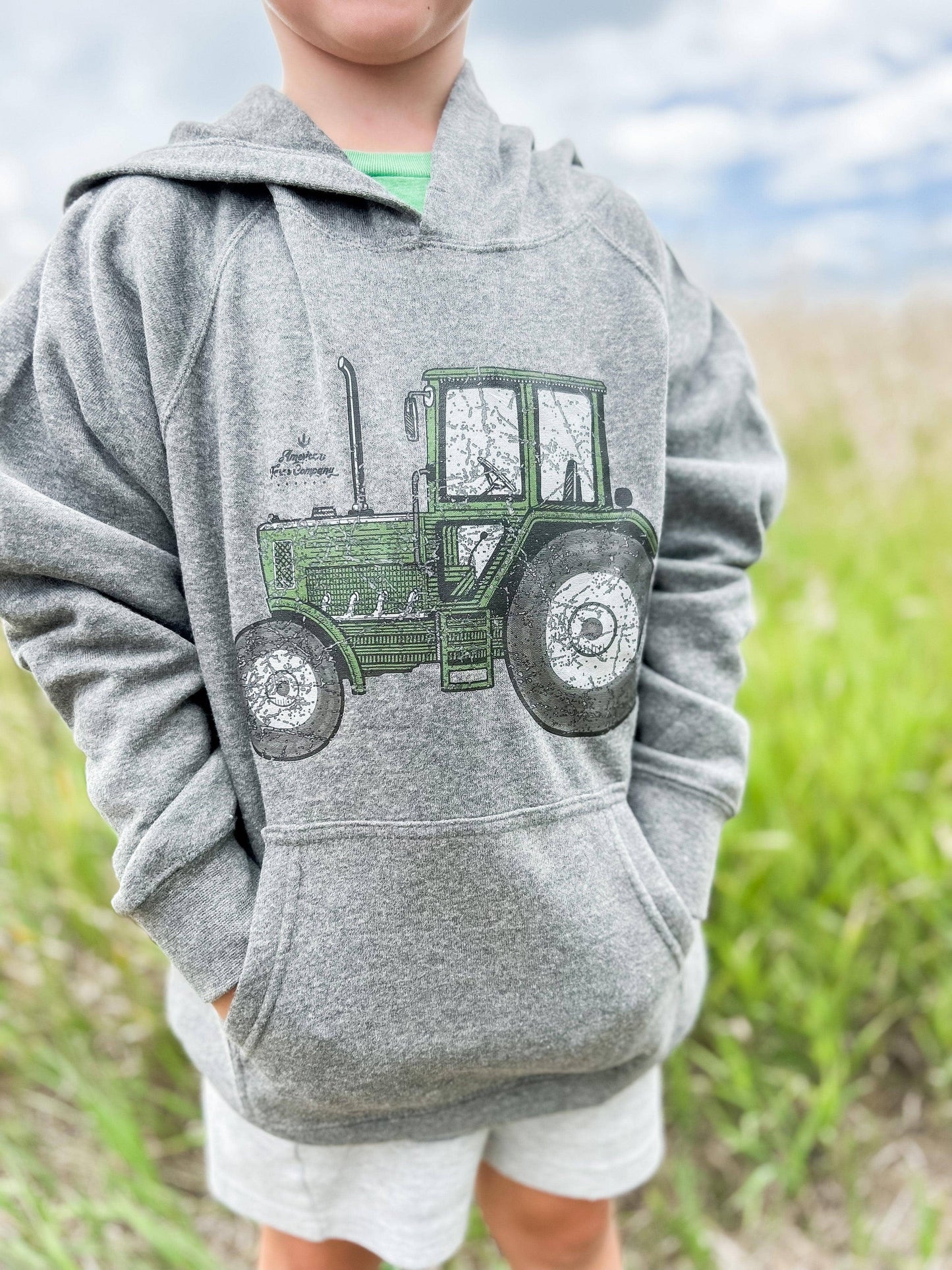 Western Green Tractor Youth & Toddler Graphic Hoodie