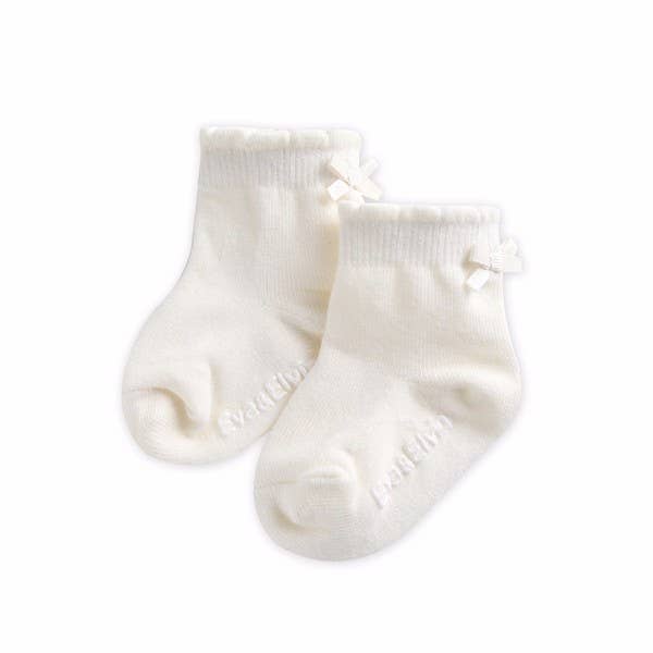 Ribbon Ankle Socks - White