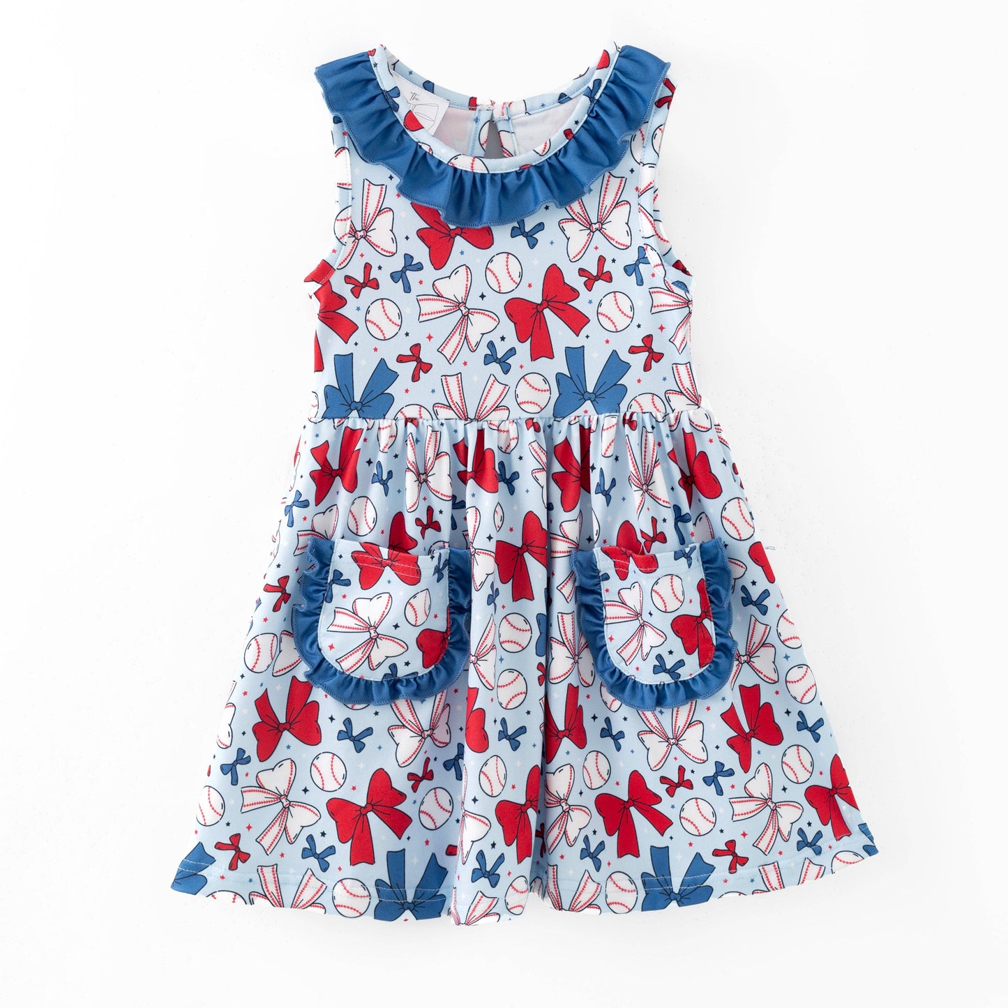 All-Star Baseball Bows Dress with Pockets