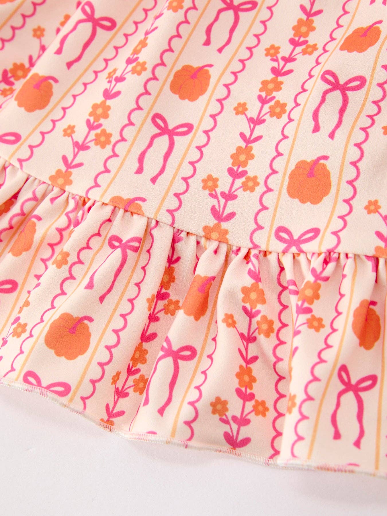 Rylee Faith Designs - Halloween Thanksgiving Pumpkin Bow Pocket Girls Dress