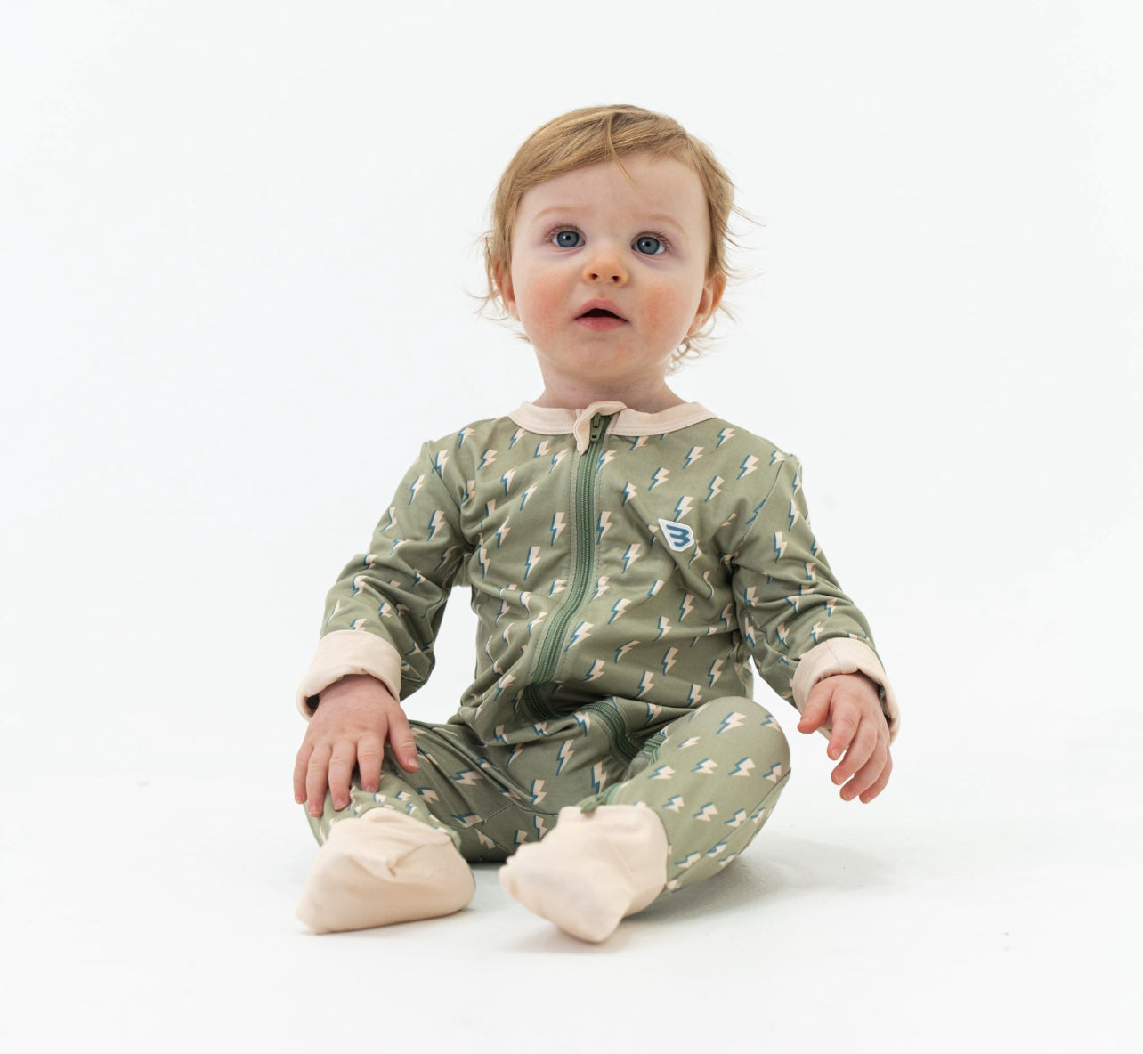 Burlebo Baby Zip Up Sage Lightening