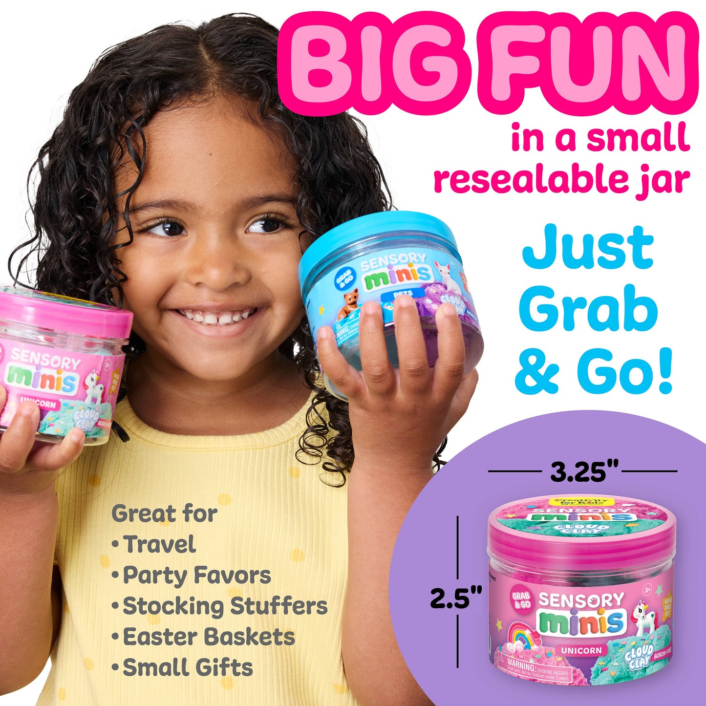 Faber-Castell / Creativity for Kids - Sensory Mini Play Kit Jar with Cloud Clay: Unicorn Theme