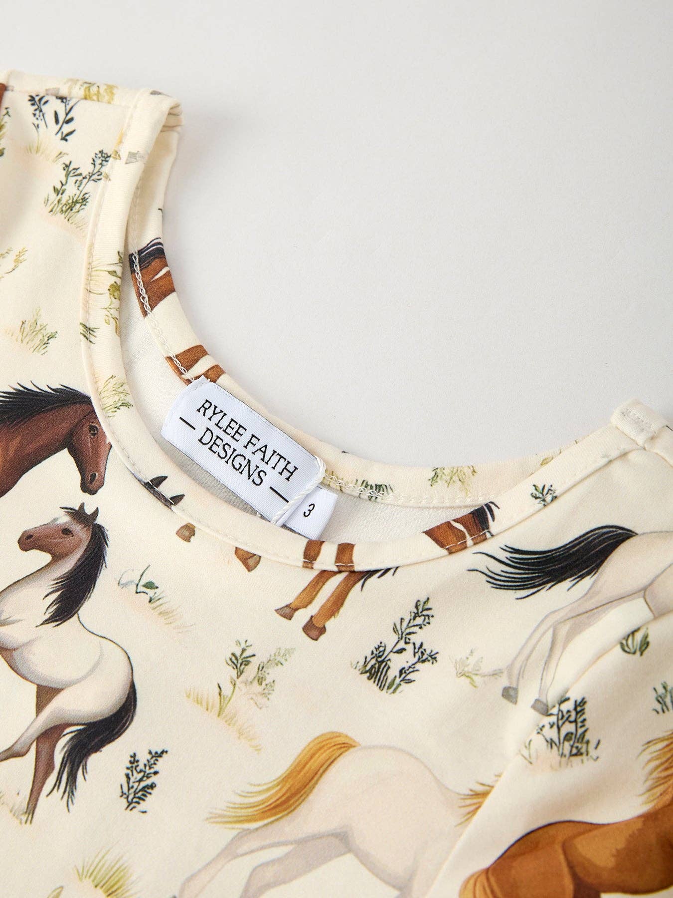 Rylee Faith Designs - Western Horse Print Long Sleeve Dress