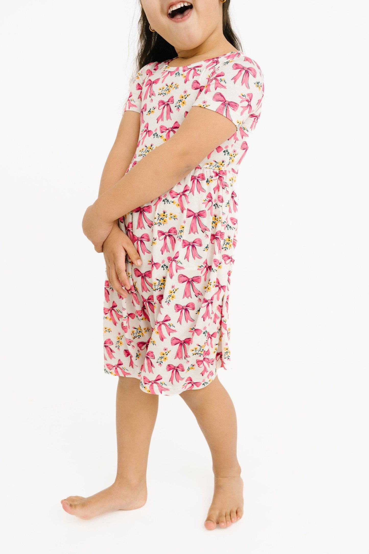 Bloom Bows Short Sleeve Bamboo Dress