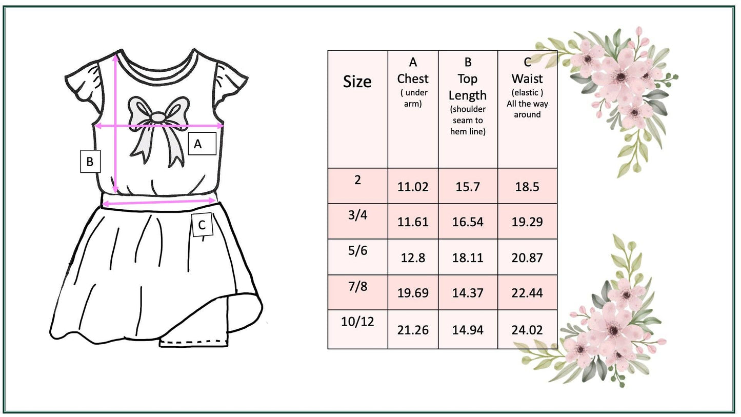 Adorable Sweetness - Girls Peach Floral Bow Spring Summer Skort Set