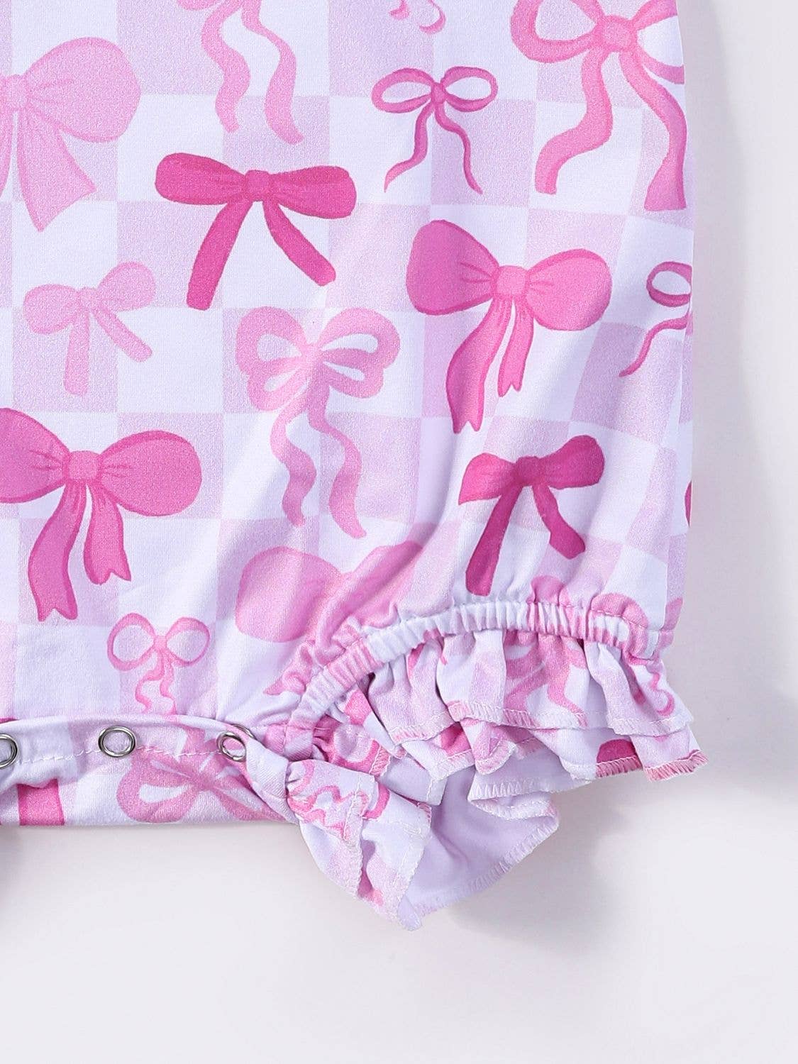 Checkered Coquette Baby Romper