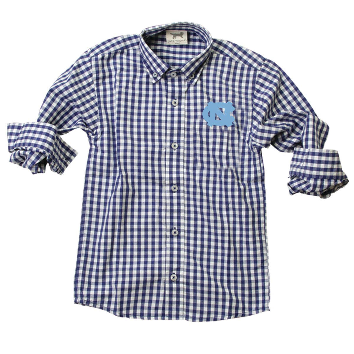 Wes and Willy - North Carolina Tar Heels Youth Boys LS Gingham Shirt