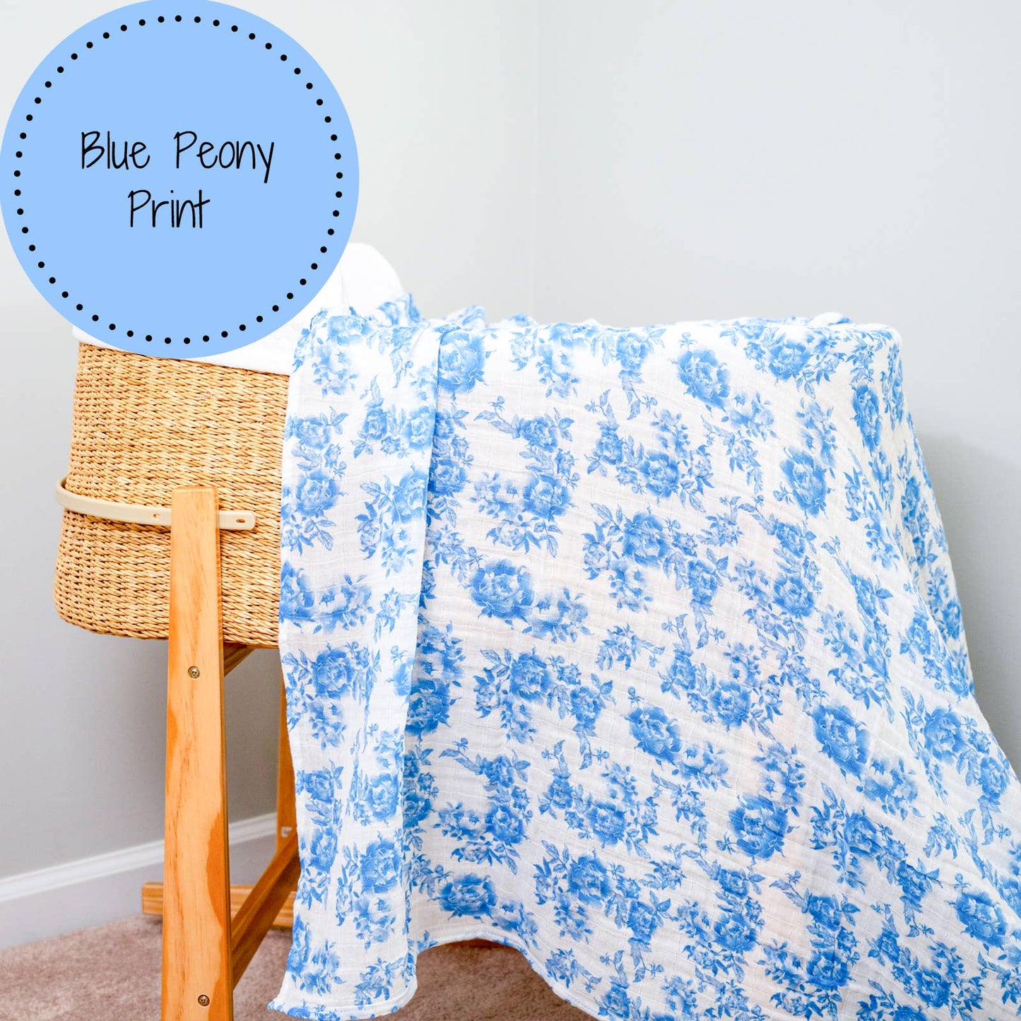 LollyBanks - A Peony For Your Thoughts Baby Swaddle Blanket