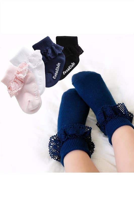 Frill Ankle Socks - Classic Navy