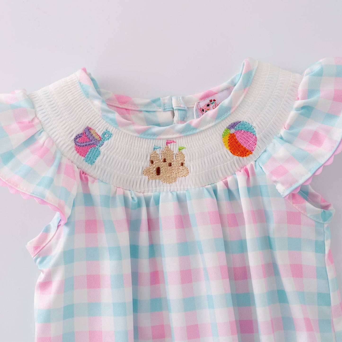 Clover Cottage - Beach Smocked Baby Romper