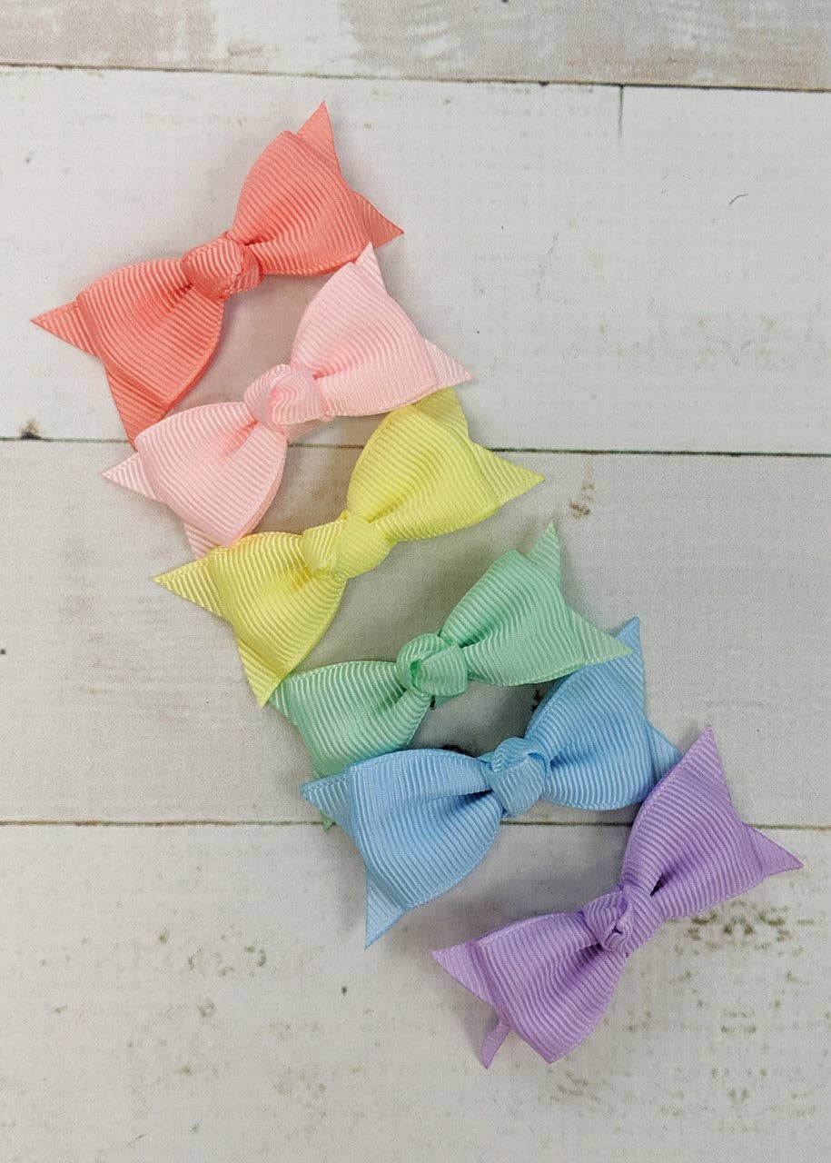 Solid Baby Bow Clippie Variety Packs - 6 Bows (4 Color Set Options!)