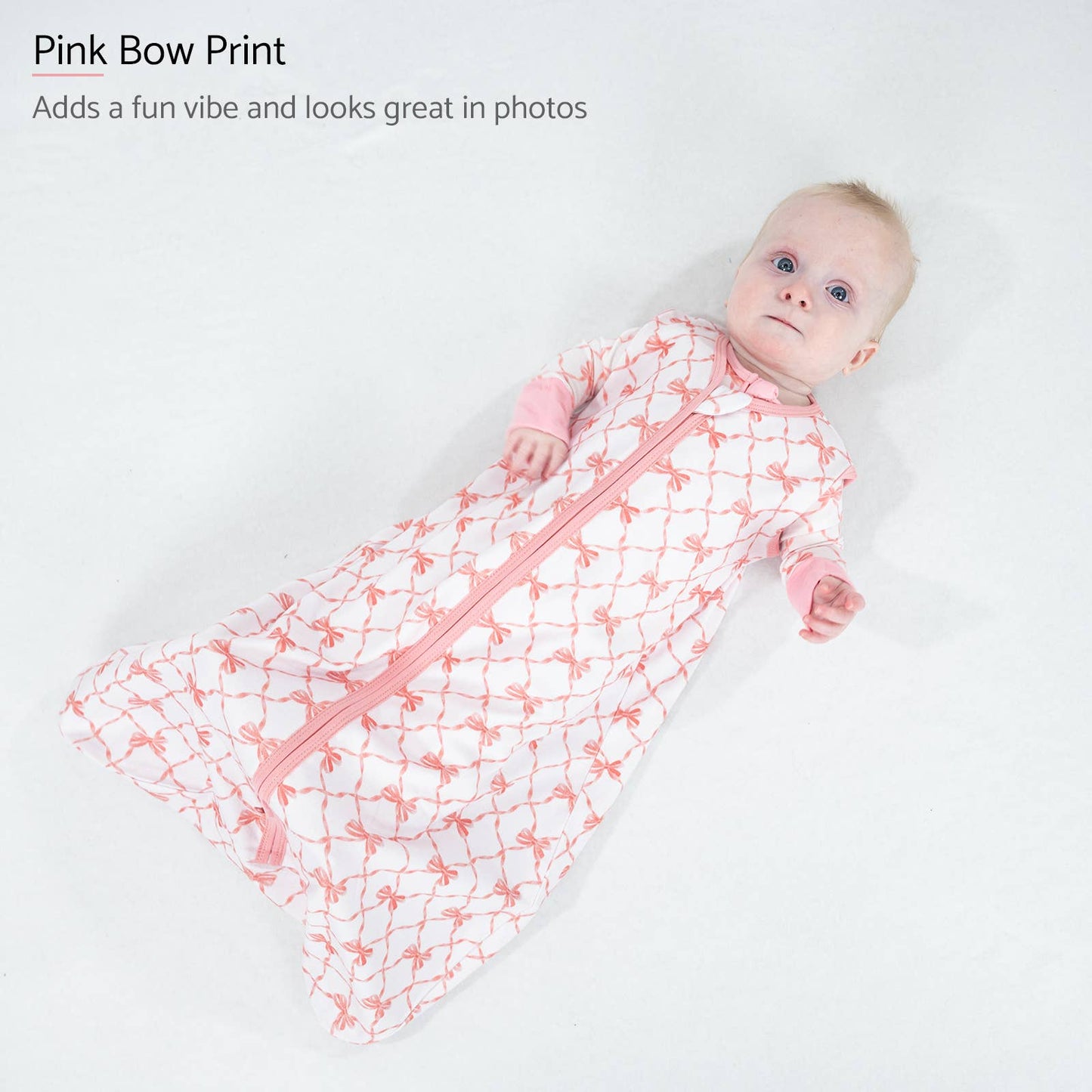 LollyBanks - Beautiful Bows Baby Girl Sleep Sack, 100% Organic Cotton
