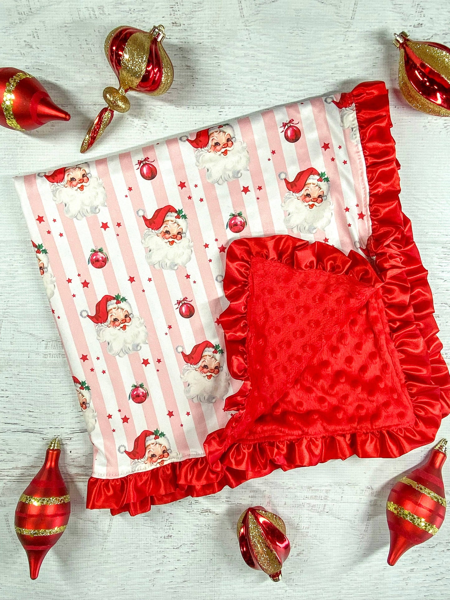 Santa & Stripes Baby Blanket: Christmas 2025 Baby Clothes