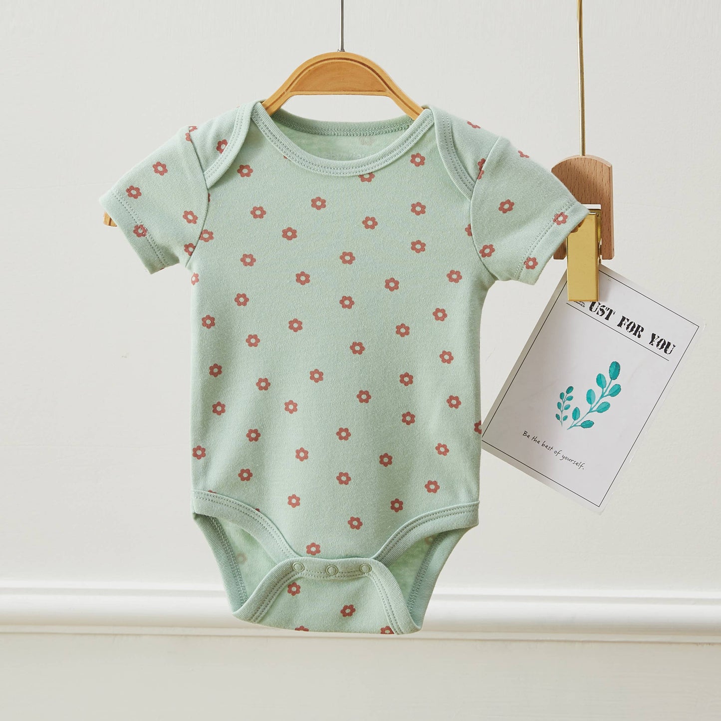 Pack of 3 Baby Girls Flower Pattern Bodysuits