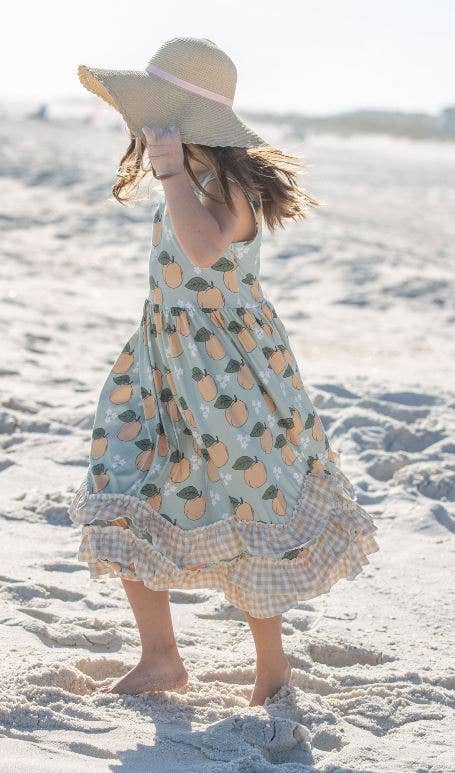 Girls Summer Ruffle Dresses - Peaches