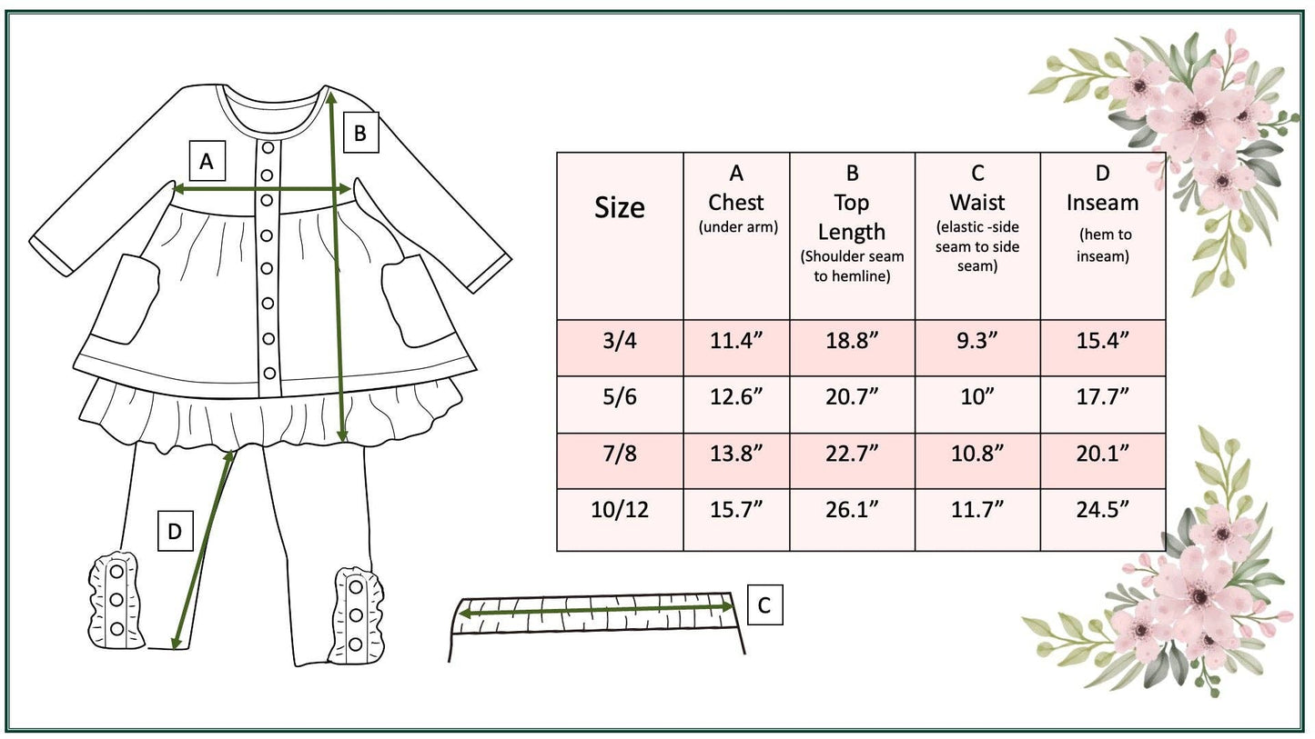 Adorable Sweetness - Girls Hot Pink & Teal Plaid Ruffle Pocket Button Legging Set